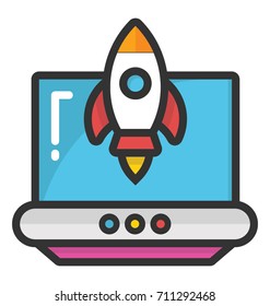 Website Launch Vector Icon