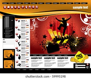 Website layout with big music banner