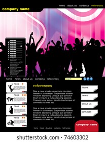 Website layout with big party banner
