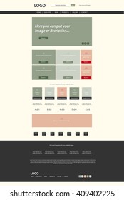 website layout for business or non-profit organization