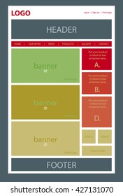 website layout for business or non-profit organization