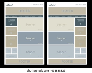 website layout for business or non-profit organization