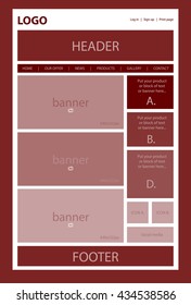 website layout for business or non-profit organization