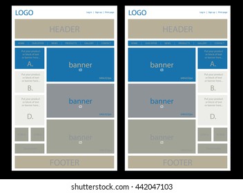 website layout for business or non-profit organization