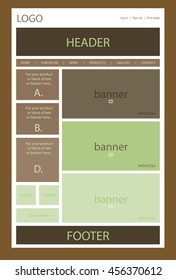 website layout for business or non-profit organization