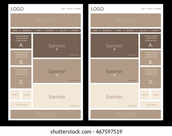 website layout for business or non-profit organization