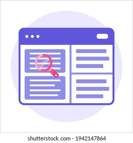 Website layout icon. Business website icon