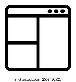 Website layout icon with simple and line style
