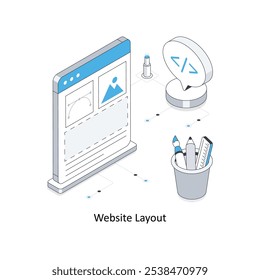 Website Layout isometrische Stockillustration EPS 10 Datei