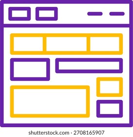 Website Layout Line Zwei Farben Vektor Icon Design