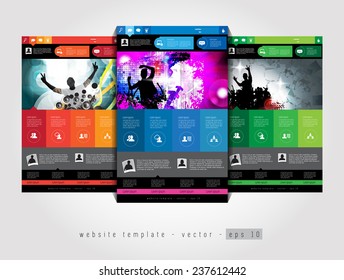 Website layout with music event subject 