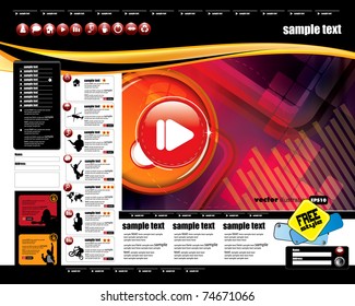 Website-Layout mit Musikthema