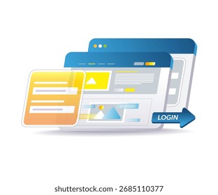 website layout screen illustration for ui ux design and digital interface