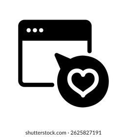Website Like or Positive Feedback Icon with Love Symbol