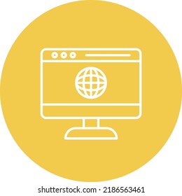 Website line circle icon vector image. Can also be used for web apps, mobile apps and print media.