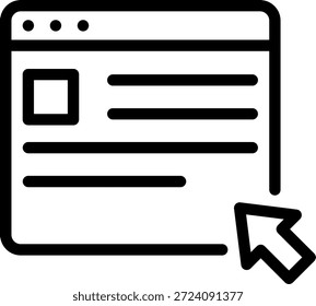 Vector de ilustración de icono de línea de Sitio web