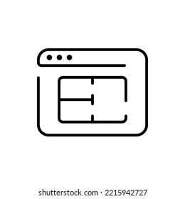 Icono de línea de sitio web. Barra de búsqueda para ui, diseño y sitio web. Elemento de diseño gráfico de la barra de búsqueda. Colección de plantillas de formulario de búsqueda para sitios web. Icono de línea de vector para negocios y publicidad