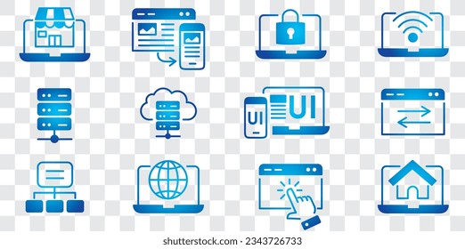 Website line icons set collection vector