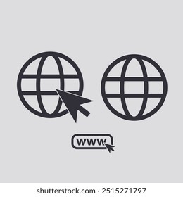 Conjunto de ícones de linha do site. Conteúdo da Web, hospedagem, rede, Internet, servidor. Ilustração vetorial