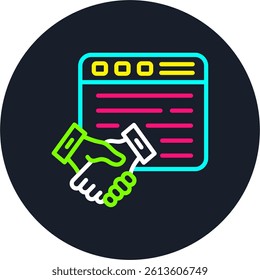 Website Line Multi Colour Circle