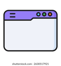 Ícone de cor linear do site. Design de ícone de vetor simples em estilo de cor linear. Formato de vetor editável