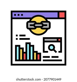 website link analytics color icon vector. website link analytics sign. isolated symbol illustration