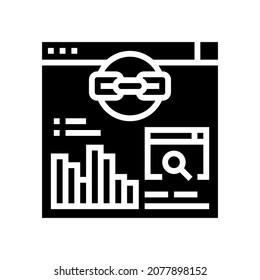 website link analytics glyph icon vector. website link analytics sign. isolated contour symbol black illustration