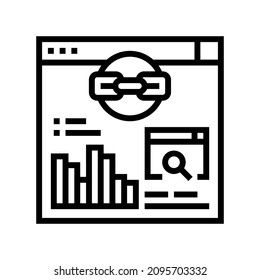 website link analytics line icon vector. website link analytics sign. isolated contour symbol black illustration