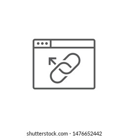 Website Link and Connectedness Icon with Chain Link