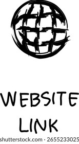 Icono de Enlace de Sitio web en estilo doodle