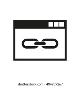 The website link icon. WWW and browser, development, seo symbol. UI. Web. Logo. Sign. Flat design. App. Stock vector