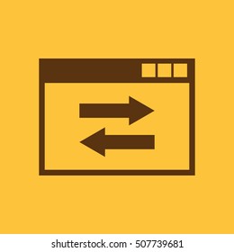 The website link icon.. WWW and browser, development, seo, website link symbol. UI. Web. Logo. Sign. Flat design. symbol. UI. Web. Logo. Sign. Flat design. App. Stock vector