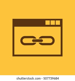 The website link icon.. WWW and browser, development, seo, website link symbol. UI. Web. Logo. Sign. Flat design. symbol. UI. Web. Logo. Sign. Flat design. App. Stock vector