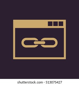 The website link icon. website , WWW and browser, development, seo symbol. UI. Web. Logo. Sign. Flat design. App. symbol. UI. Web. Logo. Sign. Flat design. App. Stock vector