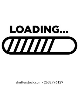 website load bar icon Black and white outline vector