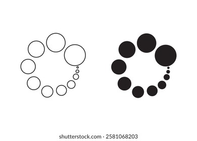 Website load bar vector icon. loading bar progress icon, Circle loader collection. Loading status, Loading isolated illustration. Load symbol, load vector icons, buffering vector icon.