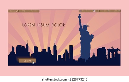 website loading page using new york city skyline silhouette