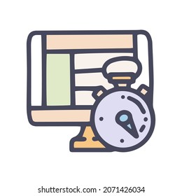 website loading speed color vector doodle simple icon