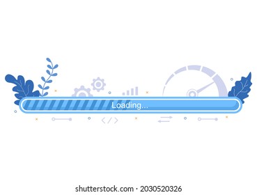 Website Loading Speed Optimization With Server, Web Programming, Mobile App Development, and Page Software. Background Vector Illustration