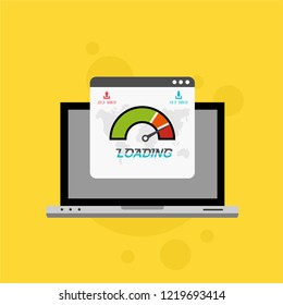 Website loading speed, Server speed, page speed test flat design vector illustration