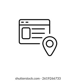 Website locatiemarkering symbool voor digitale zoek- en mapping navigatie