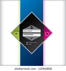 Website login design with underage and over 18 option