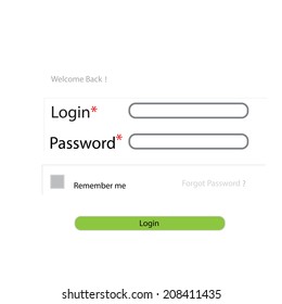 Website Login Screen Capture.Vector