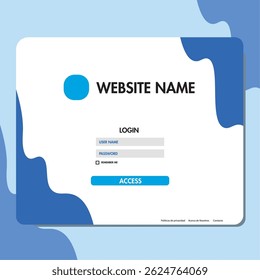 Website login screen. Vector illustration