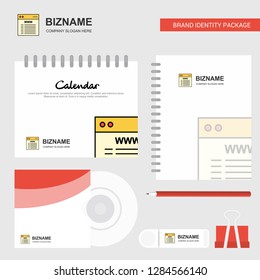 Website Logo, Calendar Template, CD Cover, Diary and USB Brand Stationary Package Design Vector Template