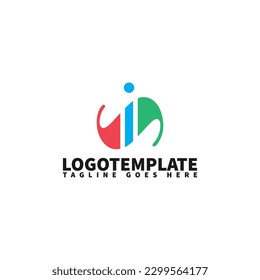 Website-Logo-Vorlage mit Buchstabe I und Buchstabe S