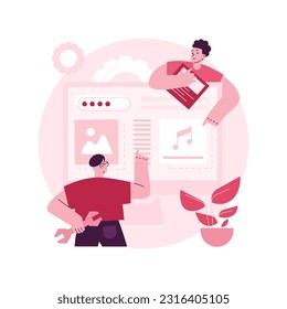 Website maintenance abstract concept vector illustration. Website service, webpage seo maintenance, web design, corporate site professional support, security analysis, update abstract metaphor.