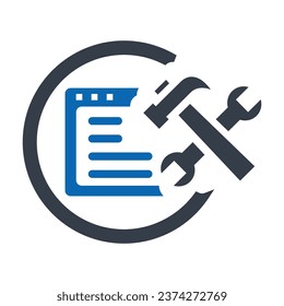 Ilustración del vector de iconos azules de mantenimiento del sitio web | Icono De Marketing Y SEO