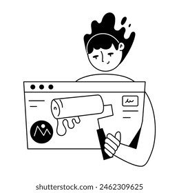 Sitio web de mantenimiento dibujado a mano Mini Ilustraciones