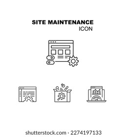 Website Maintenance Icon. Keeping Your Site Running Smoothly. Website troubleshooting. Website support. Site maintenance. Web page maintenance.Vector editable stroke and color. 